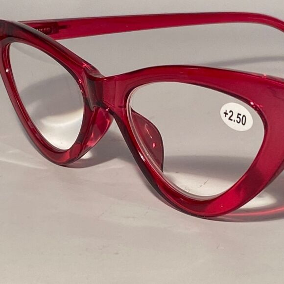 1130 Emma Cateye Reading Glasses 2.50 Red Readers NWT - Picture 8 of 9